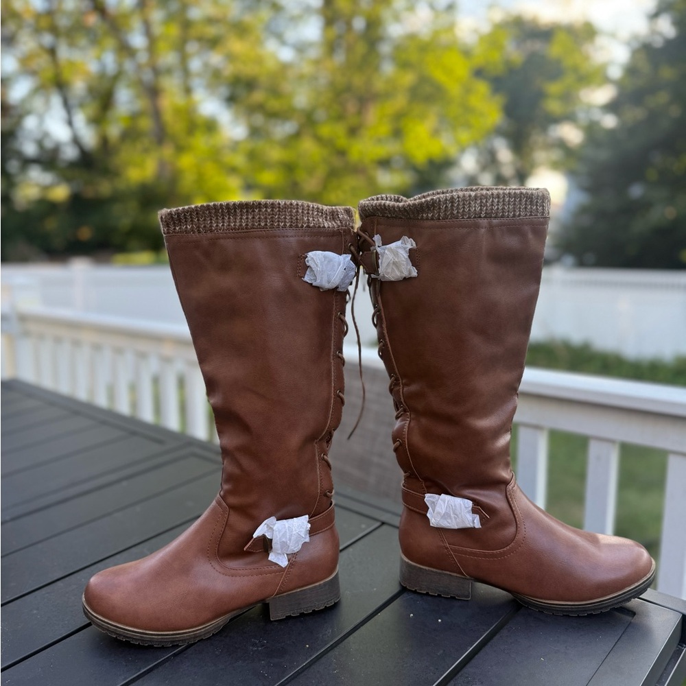 ❌Sold ❌ Brown Sweater Cuff Boots Knee High Womens Size 7 - Picture 5 of 11